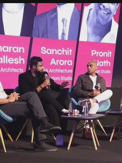 Sujit Nair (SDeG) participating in the 'Conversation 3x4' panel at FOAID India. We believe in contributing to the academic discourse surrounding architecture and design, and we value these opportunities to share ideas with our peers.