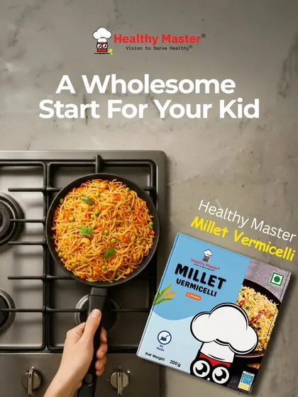 A warm plate of Millet Vermicelli Upma is a perfect, wholesome start to any day. It's light, cooks quickly, and is made from nutritious millets, making it a great breakfast option for the entire family.