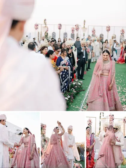 The bride's walk down the aisle is a pivotal moment. We coordinate every detail, from the music to the pathway, to make her grand entrance perfect.