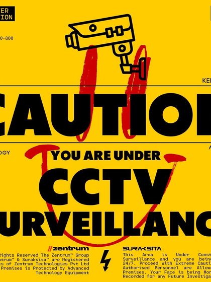The high-visibility yellow caution sign is a classic for a reason. It immediately grabs attention and serves as an unambiguous warning that the area is under constant surveillance, enhancing the deterrent effect of your security system.