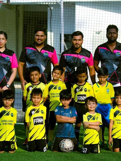 Our youngest batch of players with their coaches. This is where the football journey begins.