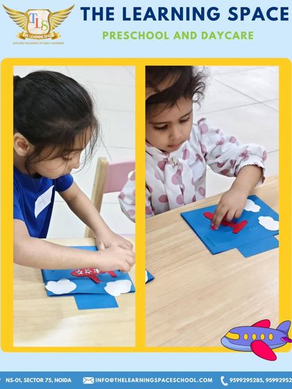 Crafting our way to the skies. Children made their own airplanes to symbolize the start of their global journey, a simple activity that develops fine motor skills and sparks their imagination for the adventures ahead.