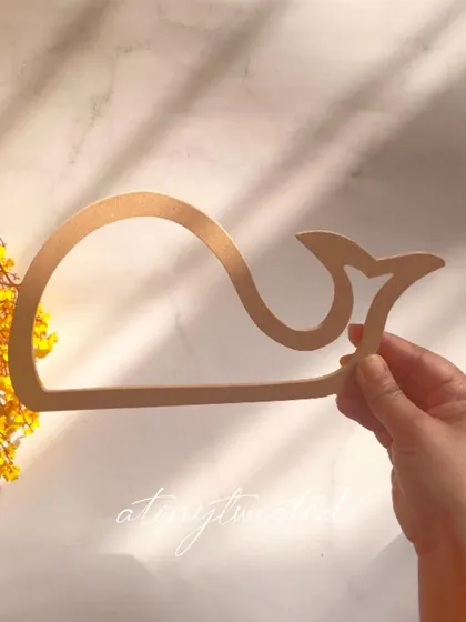 Create an ocean-inspired piece with this adorable whale-shaped MDF frame. Its unique outline is perfect for a nursery wall hanging or a playful macramé mirror.