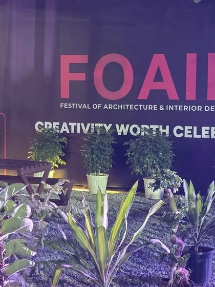 As a landscaping partner for the event, I provided a variety of plants to beautify the common areas, including this space at the entrance of the FOAID exhibition.