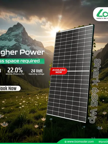 The SHARK 685 Wp panel delivers powerhouse performance with 22.0% efficiency. It's an ideal choice for anyone looking to maximize their rooftop's potential with fewer panels while achieving higher energy output.