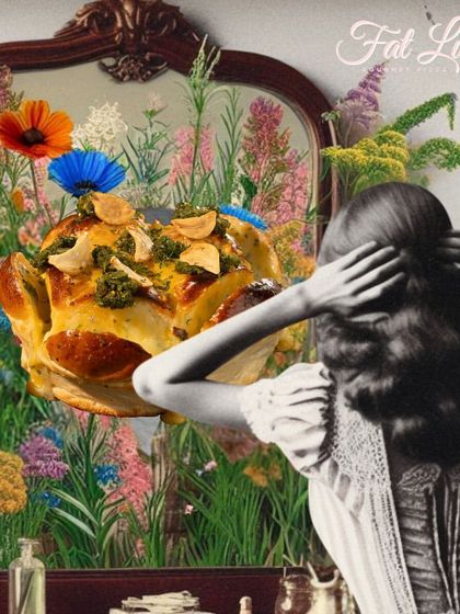 They say you are what you eat, which I guess makes me garlic bread. This artistic collage celebrates my iconic pull-apart garlic bread.