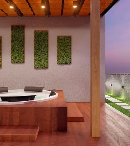 Why limit luxury to the indoors? We designed this rooftop to include a five-seater jacuzzi, turning it into a private spa retreat for the whole family to enjoy together.