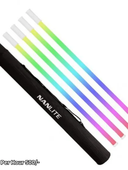 Get creative with your lighting by renting our Nanlite RGB tube lights. These versatile lights can be set to any color, allowing you to paint your scene with light and create stunning visual effects for your videos.