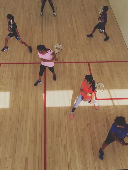 A top-down view of a group training session in full swing. We focus on dynamic drills that keep everyone moving, learning, and pushing their limits together as a team.