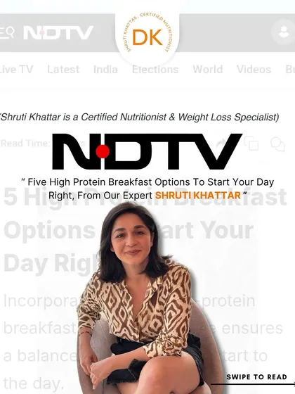 I was also featured on NDTV for World Protein Day, sharing five high-protein breakfast options to start your day right.
