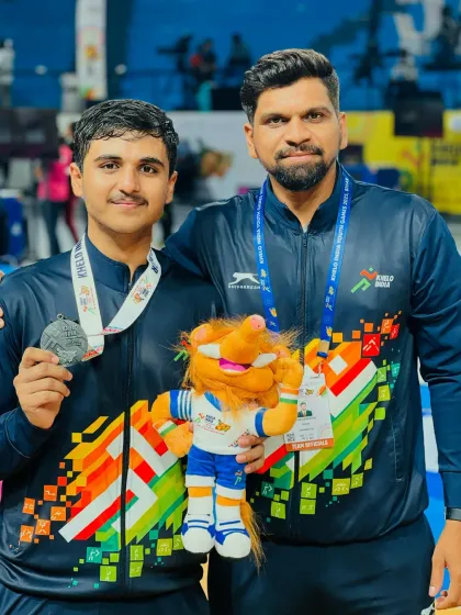 A proud moment with our Khelo India Youth Games silver medalist, Rohan Shaha. My role as a coach goes beyond tactics; it's about building the confidence and spirit of a champion.