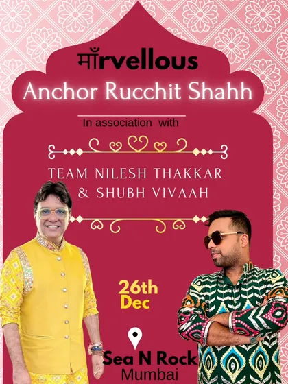 A poster for a soulful wedding event with Nilesh Thakkar, focusing on 'Lagna Geet' and traditional rituals.