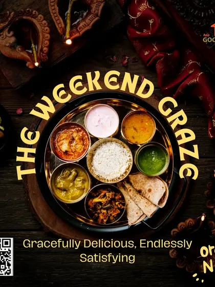 The weekend graze. This beautifully arranged thali, set against a festive backdrop of diyas, is gracefully delicious and endlessly satisfying.