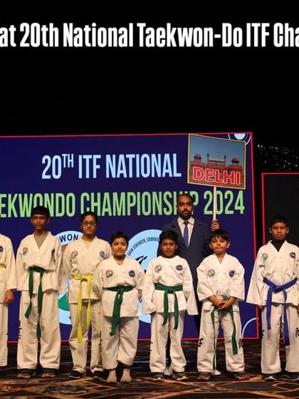 Team Delhi, represented by our proud athletes from Legends Martial Arts Academy, stands united at the 20th National Taekwon-Do ITF Championship in Bardoli.