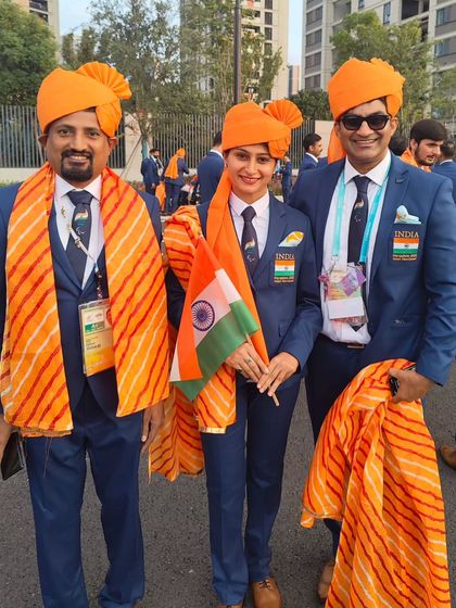 Representing India at the Asian Para Games. The official uniform, the flag, and the pride of being part of the Indian contingent is an unmatched feeling.