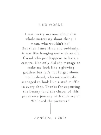 Your comfort is my priority. I was so touched by Aanchal's kind words, as my goal is always to make you feel like you're with an old friend, creating beautiful memories together.