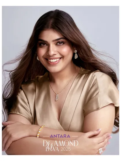 She celebrates herself with natural diamonds that echo her strength and grace. Here, she wears a delicate pendant necklace, matching earrings, and a bracelet, each piece designed for effortless, everyday elegance.
