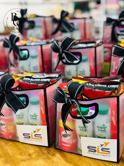 Welcome kits are the first impression you make on a new team member or event attendee. For Skyways Group, I curated these practical and thoughtful welcome bags for their Mumbai corporate event, filled with snacks and drinks to make their guests feel instantly valued.