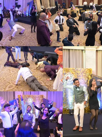 More fun and games on the dance floor. I often lead these activities myself to ensure high energy and participation from everyone.