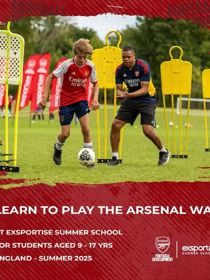 This is the opportunity of a lifetime. Through our exclusive partnership, we bring the Arsenal Football Development Program to our students. You can learn to play the 'Arsenal Way' with their top coaches during our summer school program in England.