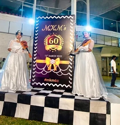 We even arrange for special entertainment, like these violinists in white gowns who welcomed guests to the 60th birthday party.