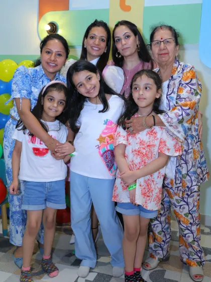 A beautiful family photo celebrating Mother's Day at Wobble World. It's a place to honor the special women in our lives.