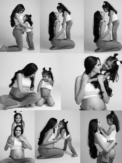 A collage of precious moments between a mother and her daughter. These "Mom and Me" mini sessions are a beautiful way to celebrate your bond before the new baby arrives.