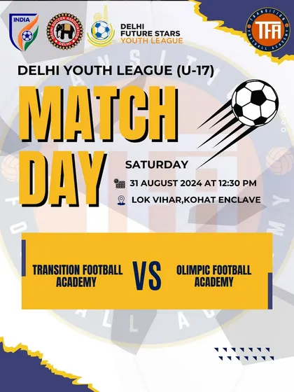 Match day poster for the U-17 game against Olimpic Football Academy.