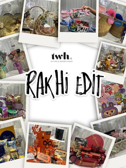 An overview of my Rakhi Edit. This collage shows the incredible variety of hampers I create, from kids' themes and quirky designs to traditional and luxurious options.