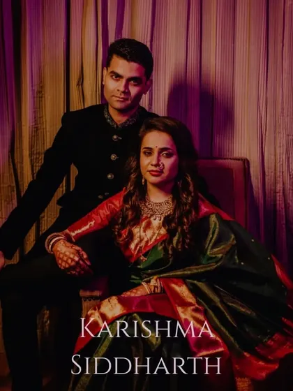 A classic, regal portrait of the couple after their Maharashtrian wedding.