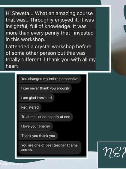 More powerful feedback from my crystal workshop. Clients have found it to be more than worth the investment, with one calling me one of the best teachers they've come across.