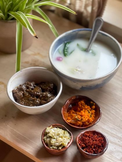 A delicious mid-week meal in one of my handmade bowls. Enjoying food from my own creations is one of the simple joys of being a potter.