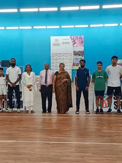 All participants of the Shiksha Shikhar summer camp tournament with coaches and organizers. We focus on grassroots development and community building.