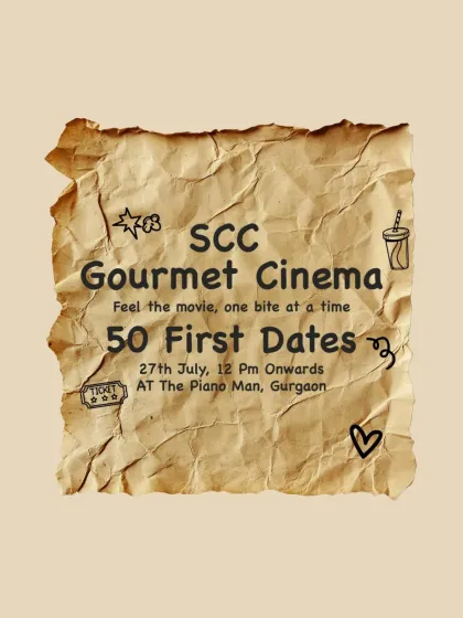 This graphic continues the charming, hand-drawn theme for our 50 First Dates event, making the announcement feel like a personal note from one movie lover to another.