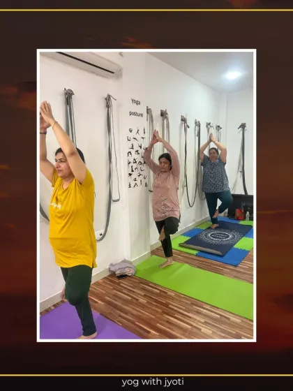 Students practice Tree Pose, finding their inner stability and calm.