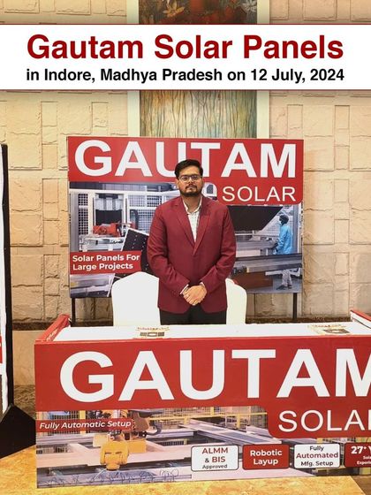 Our representative at our booth during the Indore Expo in Madhya Pradesh, ready to discuss our fully automatic setup and advanced solar solutions.