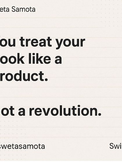 You treat your book like a product, not a revolution. To truly sell, your book needs to lead a movement and represent a belief system.