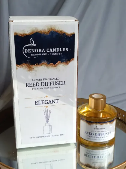 This is my signature "Elegant" reed diffuser, beautifully packaged and ready for gifting. The luxurious fragrance and sophisticated design make it a perfect choice for elevating any home or office space.