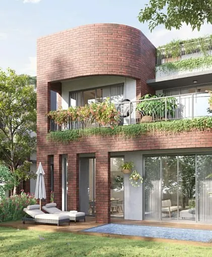 A design concept for the Lake Forest Hill development at Takwe. The use of brick, generous balconies, and integrated planters illustrates my approach to creating warm, biophilic homes that feel both modern and timelessly connected to nature.