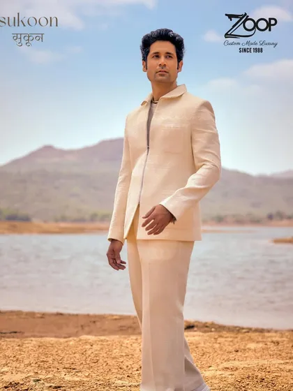 Who said white can’t wow? This all-white co-ord set from the Sukoon collection is sleek, effortless, and made for moments that matter, like a stylish daytime wedding or a chic party.