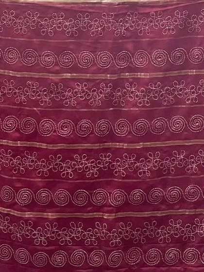 A sampler of swirling and floral patterns. Join us at Sameeksha School of Embroidery to learn something new and beautiful.