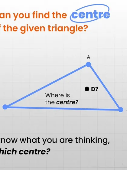 Can you find the center of this triangle? The tricky part is, which center? There are thousands of known centers for a triangle.