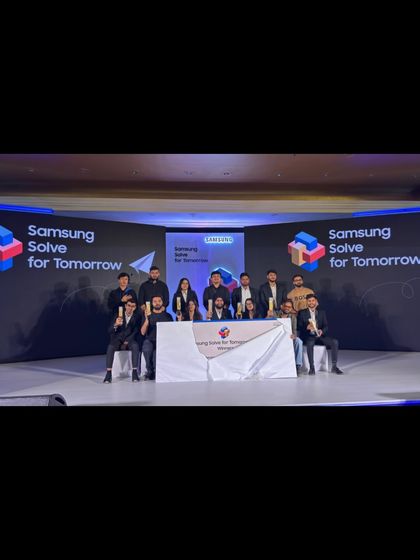 Our team with the winners at the Samsung Solve for Tomorrow Grand Finale. A proud moment celebrating the successful conclusion of the event.