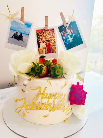 Layers of love, memories, and forever to go. An anniversary cake with edible photo prints.