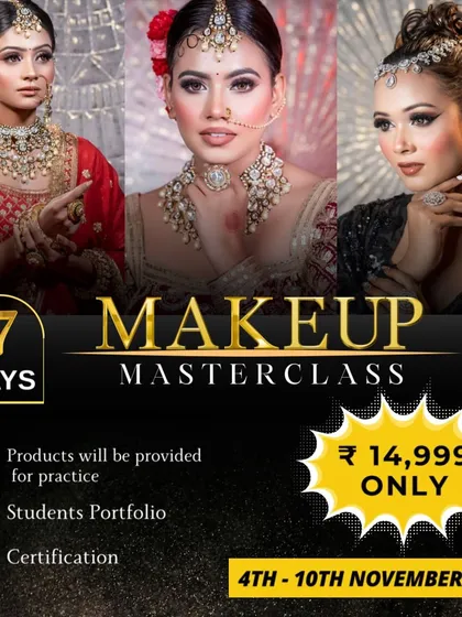 This is what my 7-day makeup masterclass offers. From hands-on practice with all products provided to building your own portfolio and getting certified, I make sure you're ready to start your journey as a professional makeup artist.