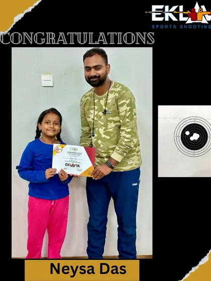 Celebrating our youngest achievers. Neysa Das proudly receives her foundation course certificate, showcasing her excellent first target.