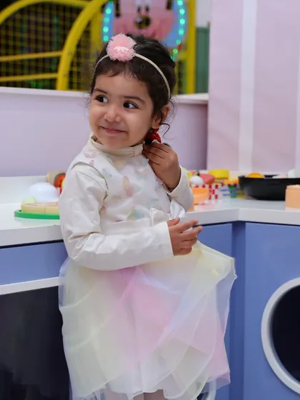 The birthday girl looking adorable at her Unicorn Island themed party. We help create the perfect look and feel for any theme.