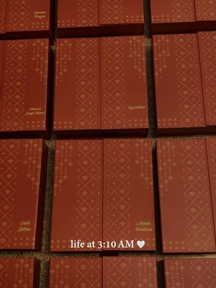 A glimpse into the late-night hustle during Diwali season. Personalizing each box at 3:10 AM is part of the beautiful chaos of running this business.