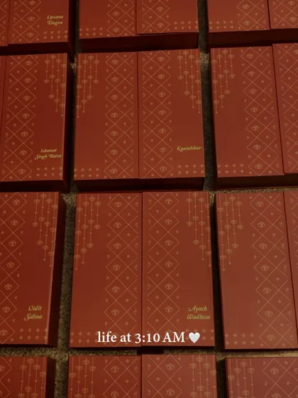 Life at 3:10 AM. The late nights are worth it when you're creating something you love. Here are our personalized Diwali boxes, ready for the next step.