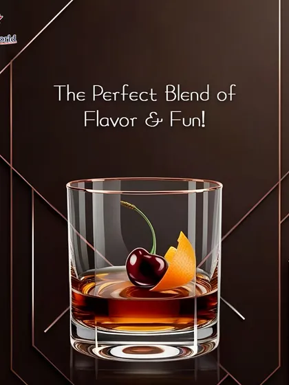 The perfect blend of flavor and fun. This image of a classic Old Fashioned with a cherry and orange peel garnish represents our commitment to crafting moments, one sip at a time.